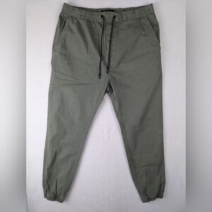 American Eagle Outfitters Army Green Cotton Chino Trekker Jogger Pants Cuffed